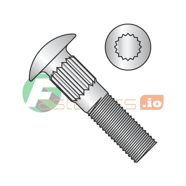 Newport Fasteners Carriage Bolt, Ribbed Neck, 1/4"-20, 3 in L, 18-8 Stainless Steel, 275 PK 169575 - main